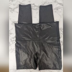 SPANX Size XL Faux Leather Looks Leggings In Black